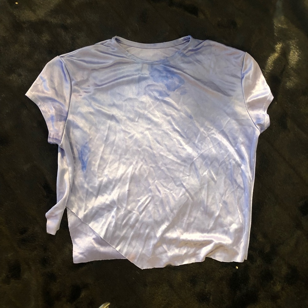 Baby Blue side Slit Crop Top